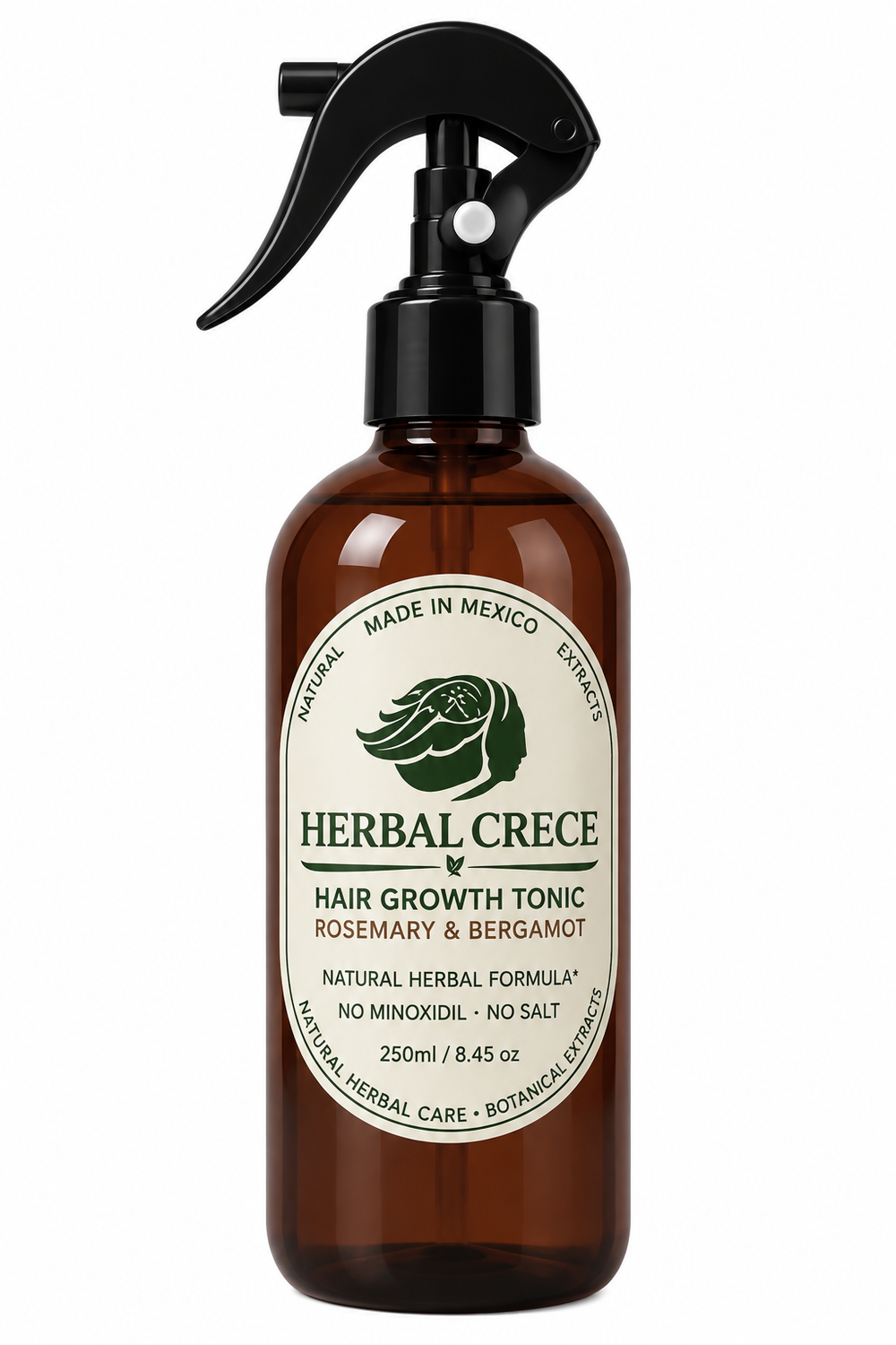 Herbal Crece Hair Tonic Spray 250ml | Rosemary Bergamot Botanical Hair Care
