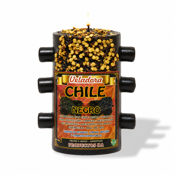 Chile Negro 7-Wick Ritual Candle – Tumba Brujería | Velón de Chile Negro 7 Mechas