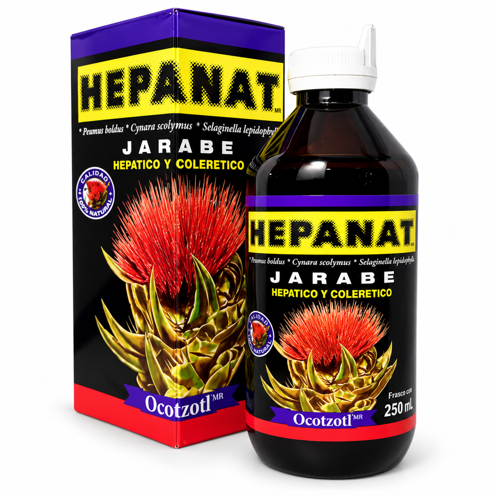 HEPANAT Herbal Syrup 250ml | Boldo Artichoke Selaginella Ocotzotl Mexico